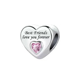 925 Silver Heart Beads for Women's Charm Bracelet