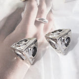 Big Gem Stone Ear Clip Jewelry For Woman