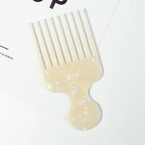 Leopard Print Acetic Acid Hair Comb Marbling Round Handle Anti Static Comb