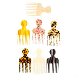 Leopard Print Acetic Acid Hair Comb Marbling Round Handle Anti Static Comb