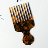 Leopard Print Acetic Acid Hair Comb Marbling Round Handle Anti Static Comb