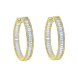 European Big Hoop Earrings 45mm Paved Sparking CZ Jewelry Silver Earring
