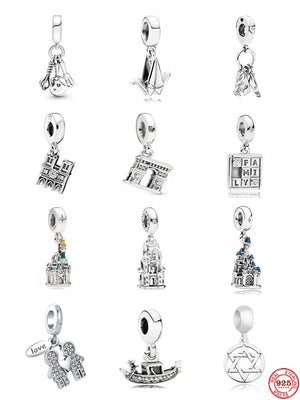 European Castle Family Spoon Pot Love Girl Boy Pendant Beads Charms