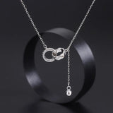 Titanium Steel Geometric Ring Buckle Necklace Waterproof Women Jewelry