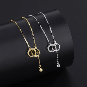 Titanium Steel Geometric Ring Buckle Necklace Waterproof Women Jewelry