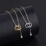 Titanium Steel Geometric Ring Buckle Necklace Waterproof Women Jewelry