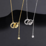 Titanium Steel Geometric Ring Buckle Necklace Waterproof Women Jewelry