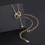Titanium Steel Geometric Ring Buckle Necklace Waterproof Women Jewelry