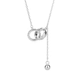 Titanium Steel Geometric Ring Buckle Necklace Waterproof Women Jewelry