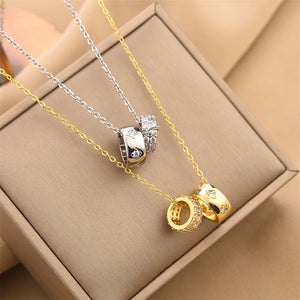 European Classic Geometric Buckle Necklace for Women