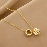 European Classic Geometric Buckle Necklace for Women