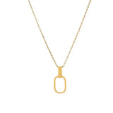 European Classic Titanium Steel Geometric Buckle Necklace Women Jewelry