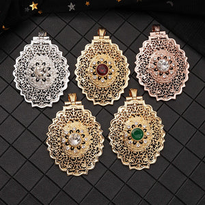 European Jewelry Brooch Moroccan Style Pendant Dual Rhinestone Brooch