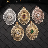 European Jewelry Brooch Moroccan Style Pendant Dual Rhinestone Brooch