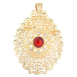 European Jewelry Brooch Moroccan Style Pendant Dual Rhinestone Brooch