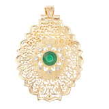 European Jewelry Brooch Moroccan Style Pendant Dual Rhinestone Brooch