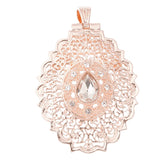 European Jewelry Brooch Moroccan Style Pendant Dual Rhinestone Drop Shaped