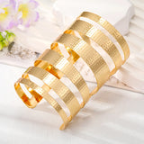 European Big Wide Cuff Bracelet Geometric Bangle Wedding Party Jewelry