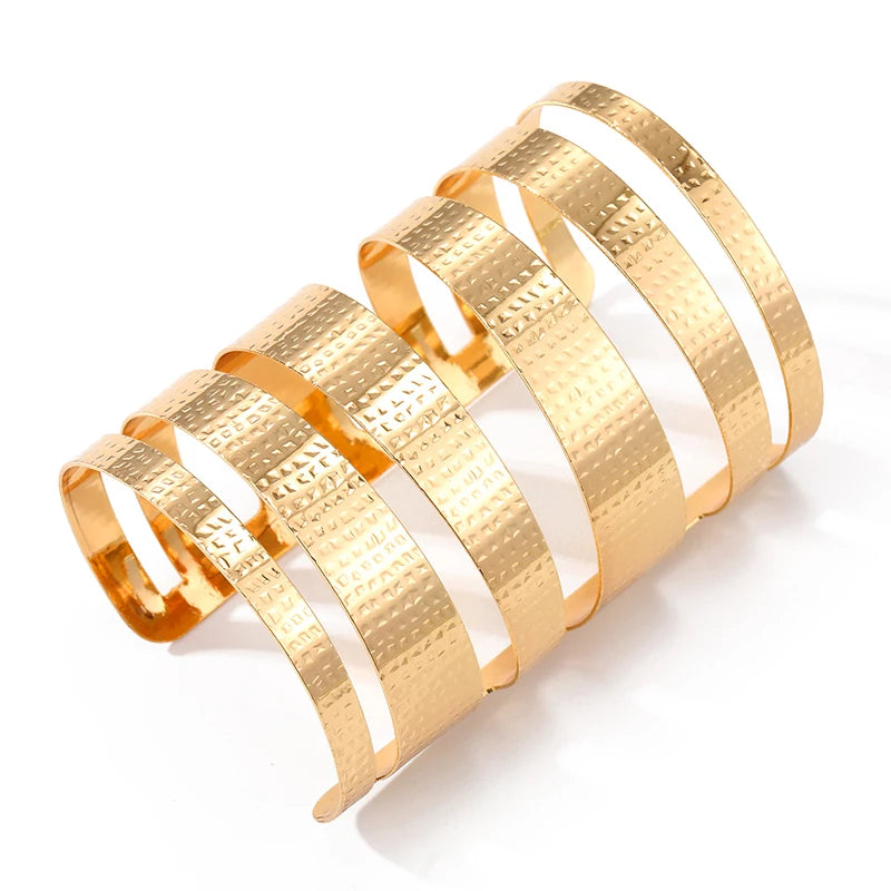 European Big Wide Cuff Bracelet Geometric Bangle Wedding Party Jewelry