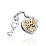European Pave Heart Diy Bead Fit Pandora 925 Charm Bracelet