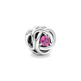 European Birthstone Eternity Circle Beads Fit Charms Silver 925 Bracelet