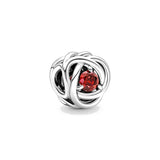 European Birthstone Eternity Circle Beads Fit Charms Silver 925 Bracelet
