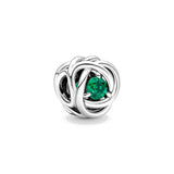 European Birthstone Eternity Circle Beads Fit Charms Silver 925 Bracelet