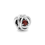 European Birthstone Eternity Circle Beads Fit Charms Silver 925 Bracelet