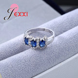 925 Sterling Silver Oval CZ Wedding Engagement Rings