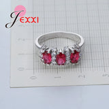 925 Sterling Silver Oval CZ Wedding Engagement Rings