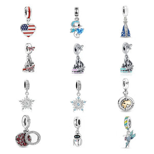 European Pendant Christmas Snowflake Flag Globe DIY Fine Beads Charms