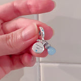 European Silver 925 Sterling Lightbulb Double Dangle Charm Bead
