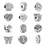 European Pave Shell Heart Diy Bead for Panodra Bracelet