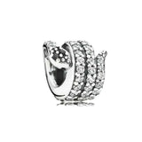 European Pave Shell Heart Diy Bead for Panodra Bracelet