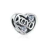 European Pave Shell Heart Diy Bead for Panodra Bracelet