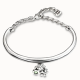 Plated 925 Silver Leaf Pendant Bracelet Romantic Jewelry Gift