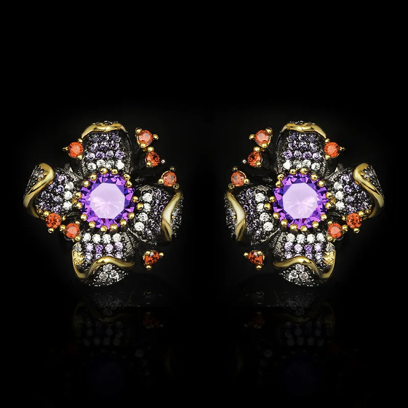 Sunflower Zircon Earrings for Women