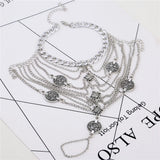 European & American Coin Tassel Chain Anklet