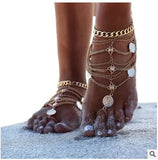 European & American Coin Tassel Chain Anklet