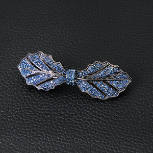 Mulan Leaf Zircon Spring Hairpin Retro Clip Temperament Mom Hairpin