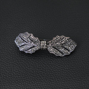 Mulan Leaf Zircon Spring Hairpin Retro Clip Temperament Mom Hairpin