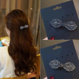 Mulan Leaf Zircon Spring Hairpin Retro Clip Temperament Mom Hairpin