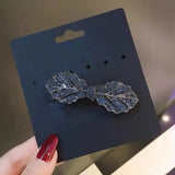 Mulan Leaf Zircon Spring Hairpin Retro Clip Temperament Mom Hairpin