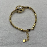 925 Silver 14K Charm Beads Pearl Bracelet Holiday Jewelry Gift
