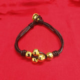 925 Silver 14k Charm Beads Rope Bracelet - Elegant Niche Jewelry Gift