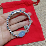 925 Silver Blue-violet Crystal Bracelet Jewelry Gift