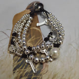 925 Silver Beads Rope Key Bracelet Holiday Jewelry Gift