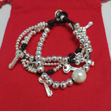 925 Silver Beads Rope Key Bracelet Holiday Jewelry Gift