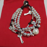 925 Silver Beads Rope Key Bracelet Holiday Jewelry Gift
