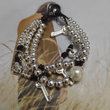 925 Silver Beads Rope & Key Bracelet - Holiday Jewelry Gift